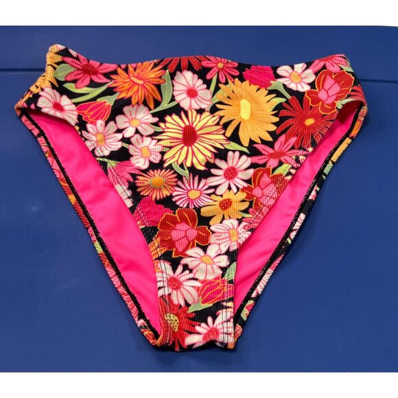 Wild Fable - Women's Ribbed High Waist High Leg Cheeky Bikini Bottom-Small(4-6) - Picture 3 of 13